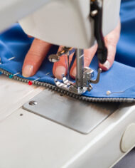 Sewing,Workshop.,Sewing,Zipper,On,Sewing,Machine.